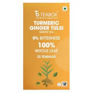 Teabox Turmeric Ginger Tulsi Green Tea Bags