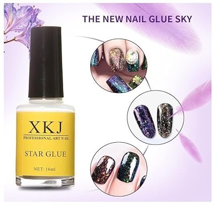 Star Glue,Nail Art Glue, for Foil Sticker Nail Transfer Tips Decorations Adhesive White